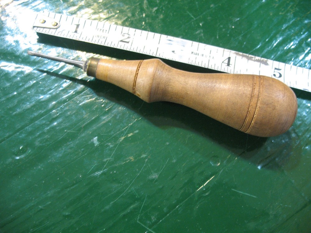VINTAGE GUNSMITH SCREWDRIVER TURNED HANDLE BRASS  FERRULE SUPER