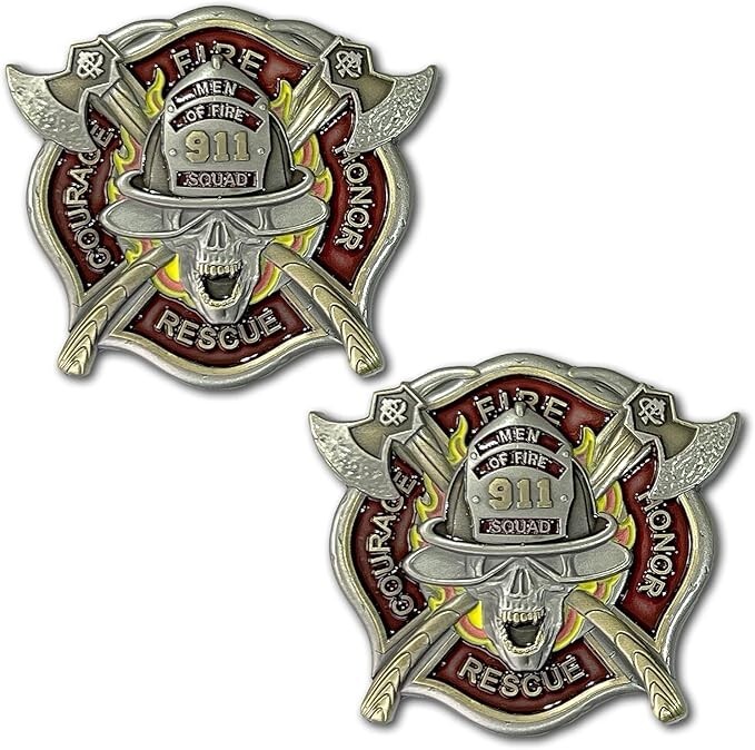 Men Of Fire 911 Squad Firefighter Challenge Coin