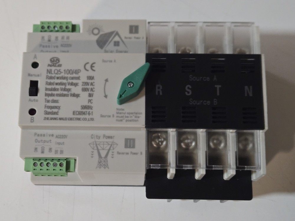 ☀️ 🏡 Double Power Automatic Transfer Switch 100A 4P Changeover Switch