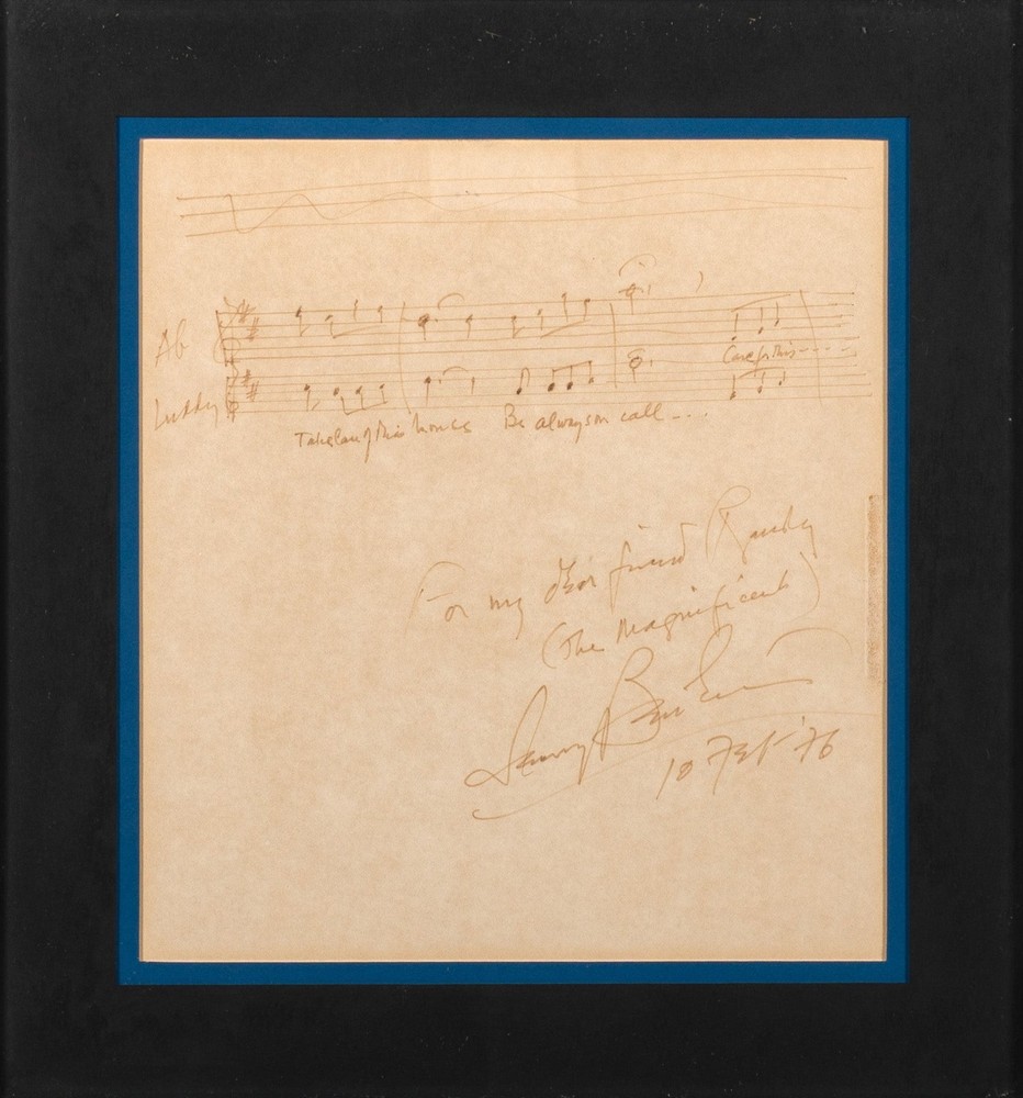 BERNSTEIN, Leonard. (1918–1990): Autograph Musical Quotation SIGNED