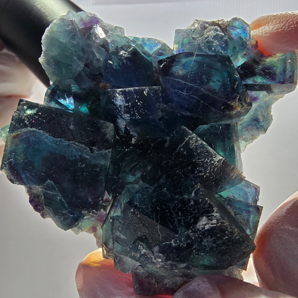 Phantom Fluorite Cube Specimen, blue Butterfly Pocket, Okorusu, Namibia
