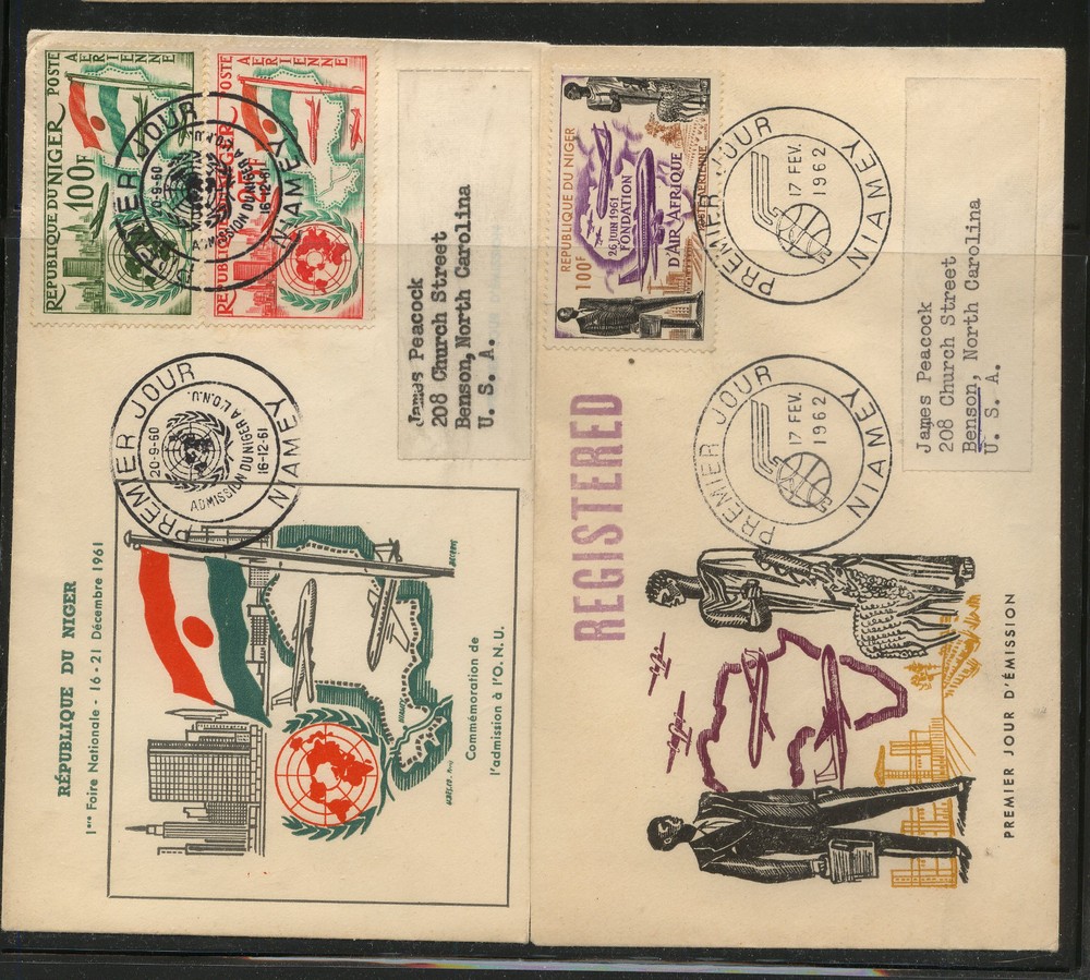 Niger   2  nice  cachet covers   airmail    MS0115