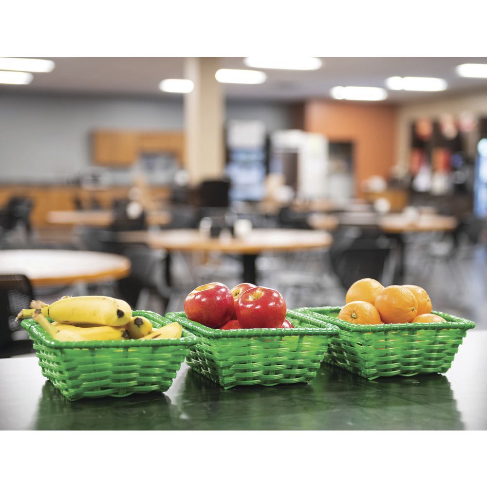 HUBERT Storage Basket Green, Rectangular - 10"L x 7 1/2"W x 3"H