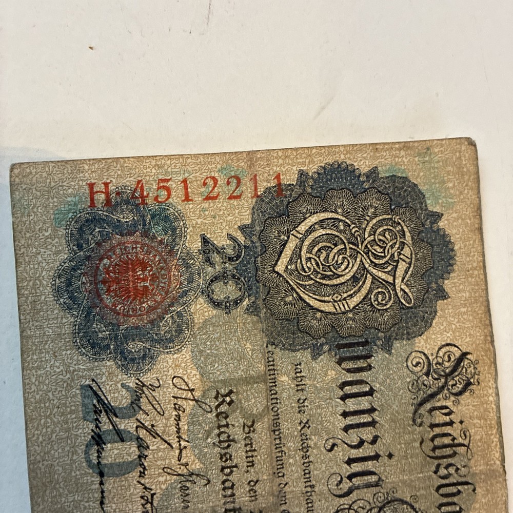 Banknote, Germany, 20 Mark, 1910 listed as AI search