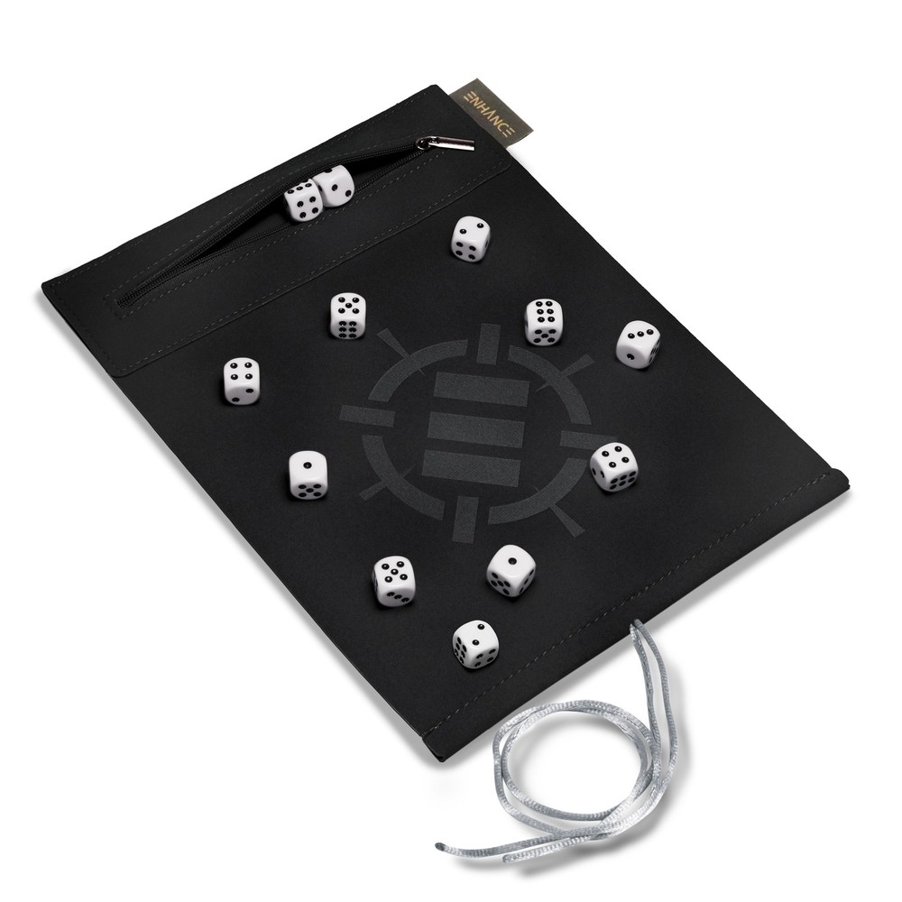 ENHANCE Roll on a Scroll™ Dice Rolling Mat & 12pc 6 Sided Dice Set