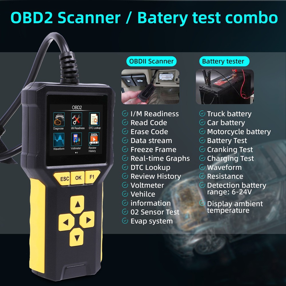 BT80 OBD Scanner Code Reader OBD II Check Engine Car Diagnostic Tool NEW