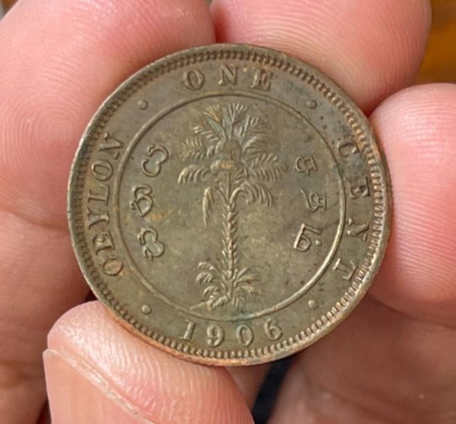 1906 Ceylon One Cent Coin Excellent Condition High Value