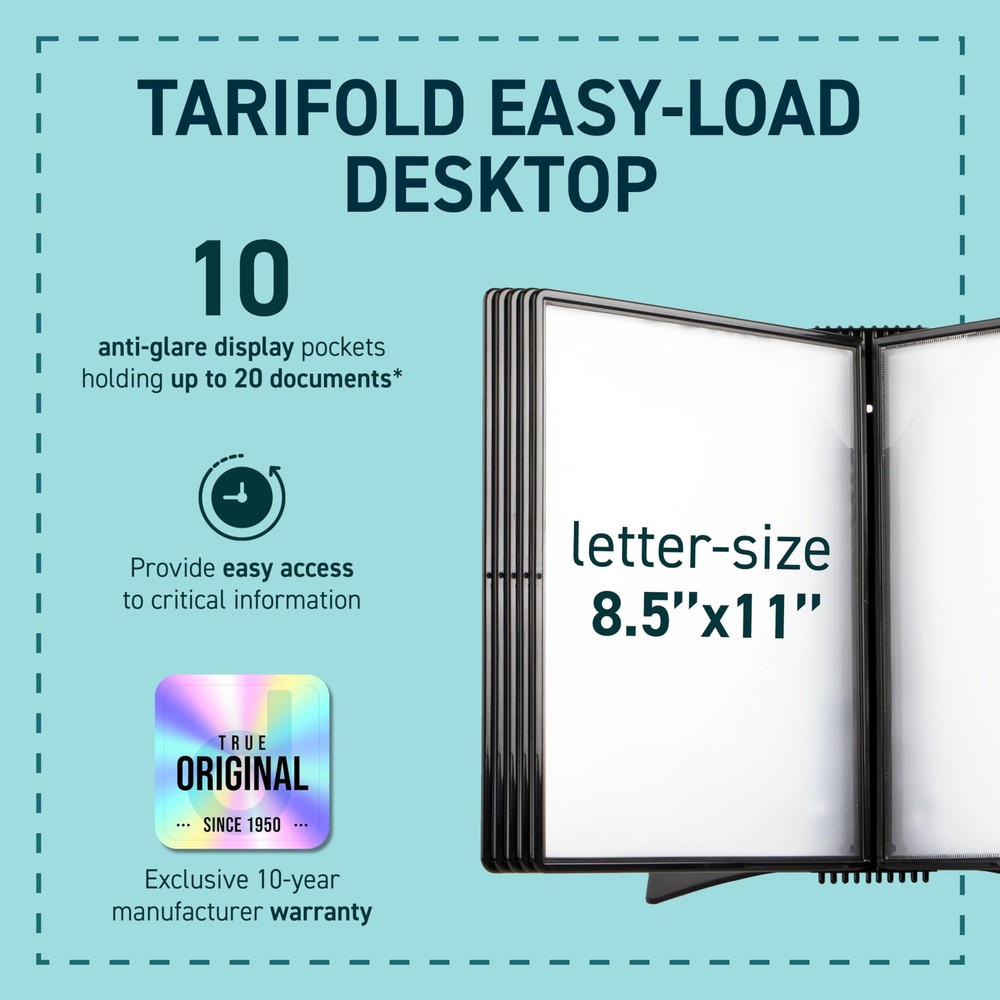 Tarifold DJOIS Desktop Reference & Display System, Metal Base, 20-Sheet Capacity