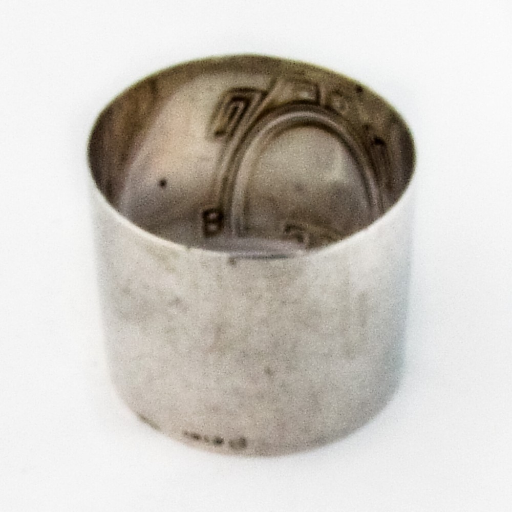 Art Deco German Napkin Ring Seybold Hirschauer 800 Silver 1900s