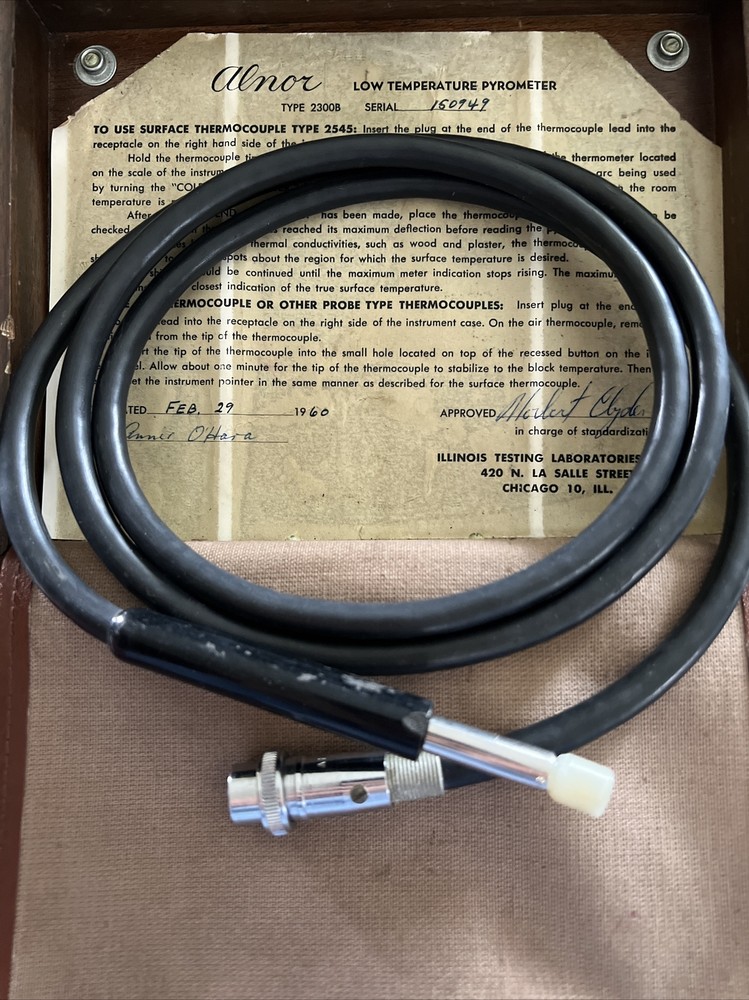 ALNOR Type 2300B Cold Junction LOW Temperature Pyrometer - Probe