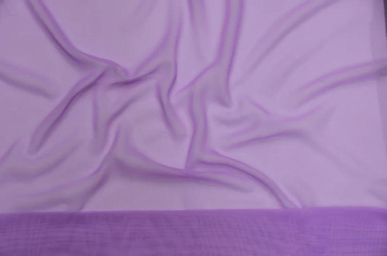 Lavender   Solid Chiffon Fabric Polyester Dress Sheer 58'' Wide By the Yard