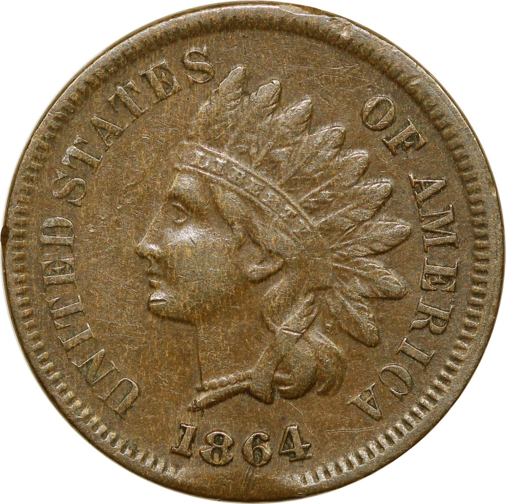 1864 With L Indian Cent *Snow 10 With Reverse Cud*