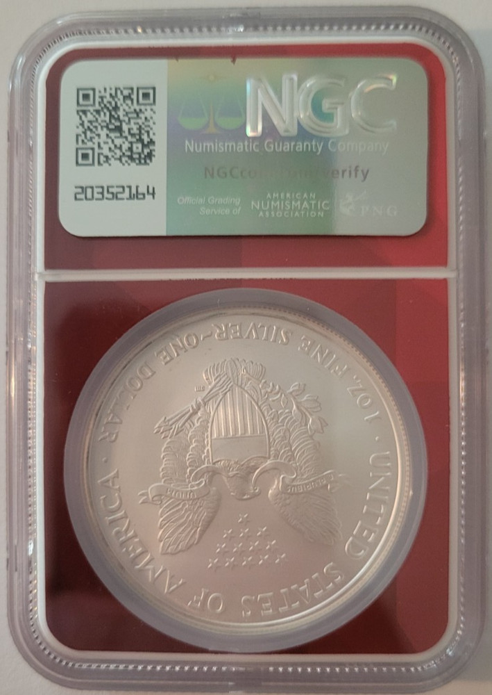 2006 Silver Eagle $1 NGC MS69, Early Production Struck in 2005
