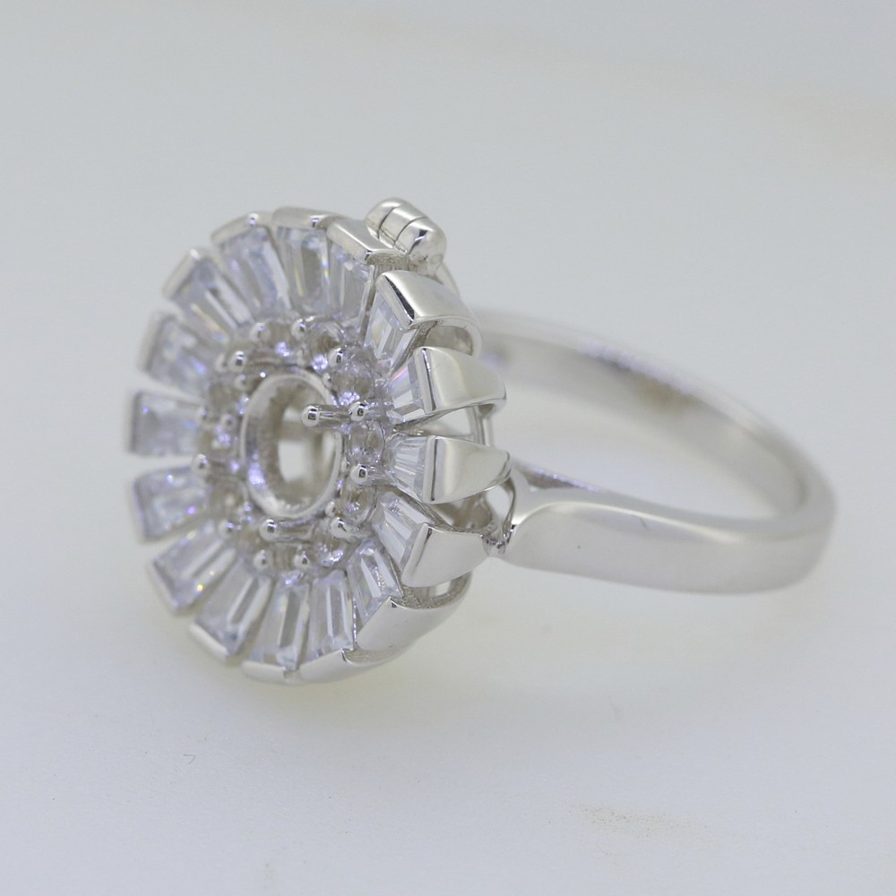 Sterling Silver Semi Mount Ring Setting Round RD 6x6mm Solid