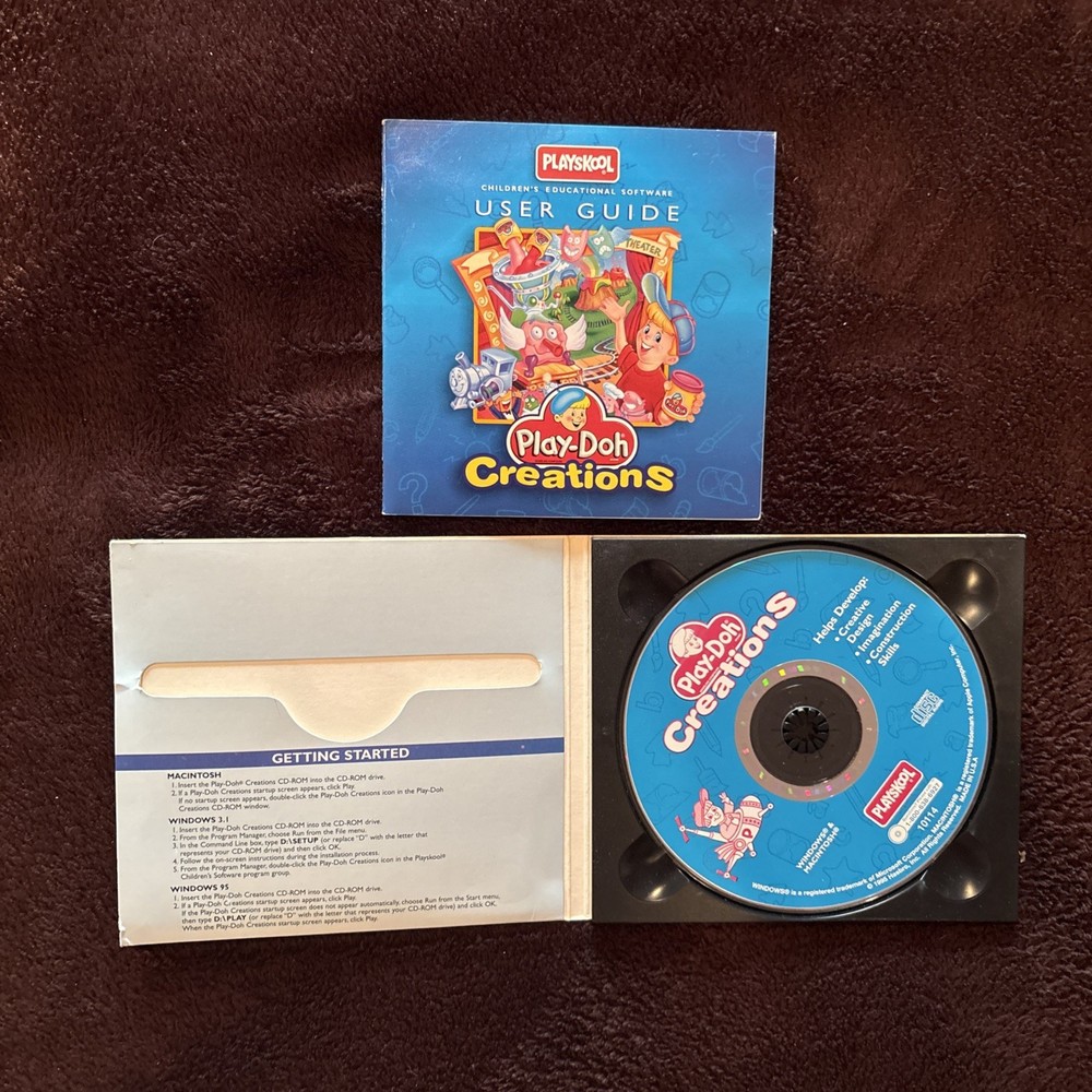 Playskool Play-Doh Creations PC CD-ROM w Instructions Opening Case Never Played
