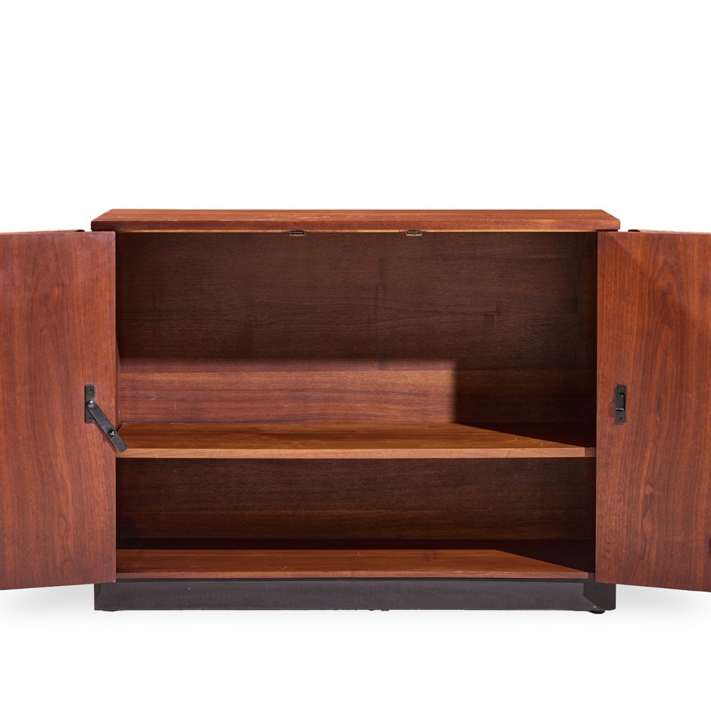 Milo Baughman for Directional Mid Century Walnut Bar Console Credenza