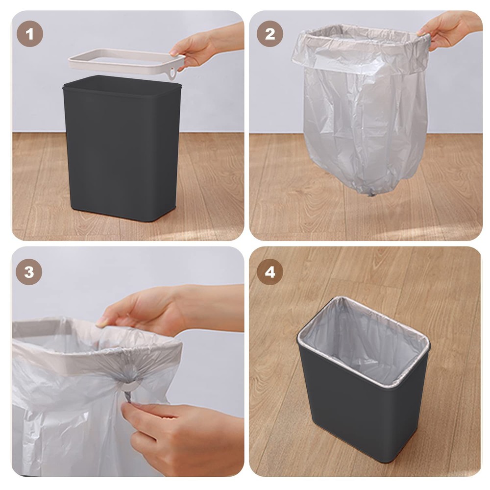 Touchless Bathroom Trash Can 2.5 Gallon Slim Sensor Auto Open Black
