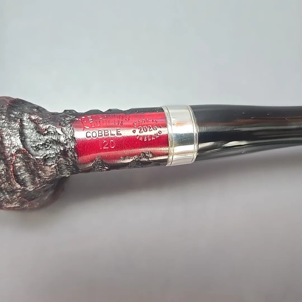 Peterson Cobble 120 Rusticated & Sandblasted Dublin w/ Silver Briar Pipe, New