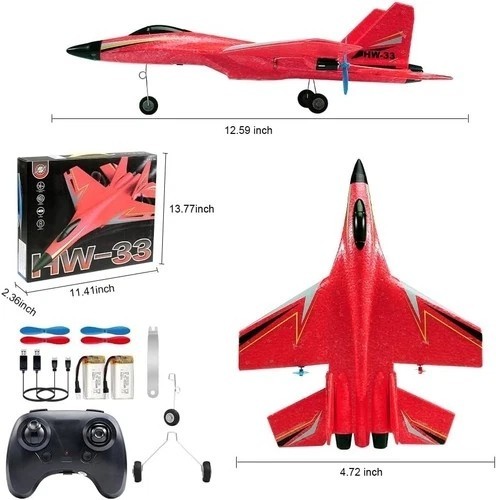 US STOCK 2.4G Remote Control RC Plane 2CH Airplane Glider Fixed Wing Stunt RTF