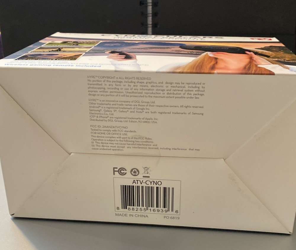 Hype Cynoculars Virtual Reality Headset/Remote for iPhone and Android Not Tested