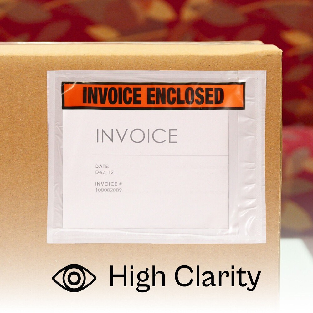 2000 4.5" x 5.5" Packing List Slips Invoice Envelopes Panel Face Box Labels
