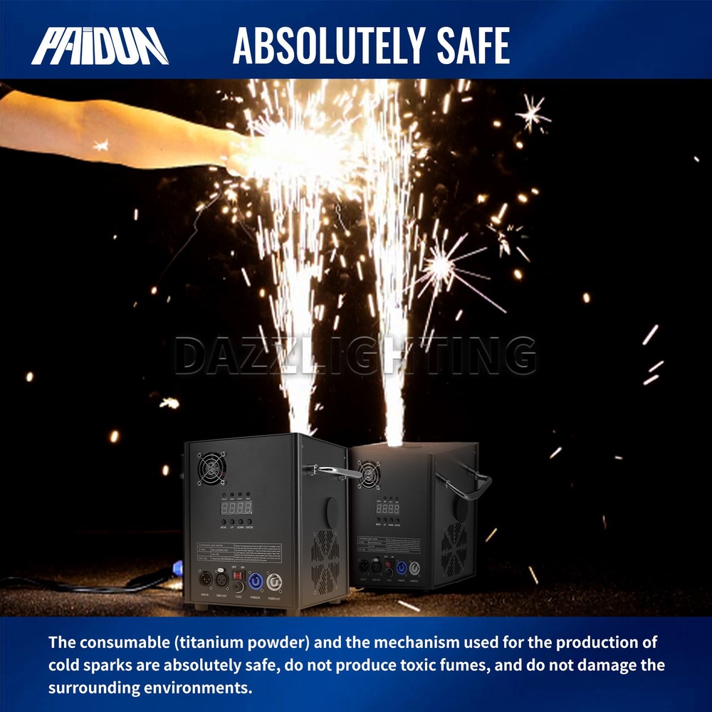 PAIDUN 2Pack 850W Large Cold Spark Machine Firework Effect DMX512 Remote Control