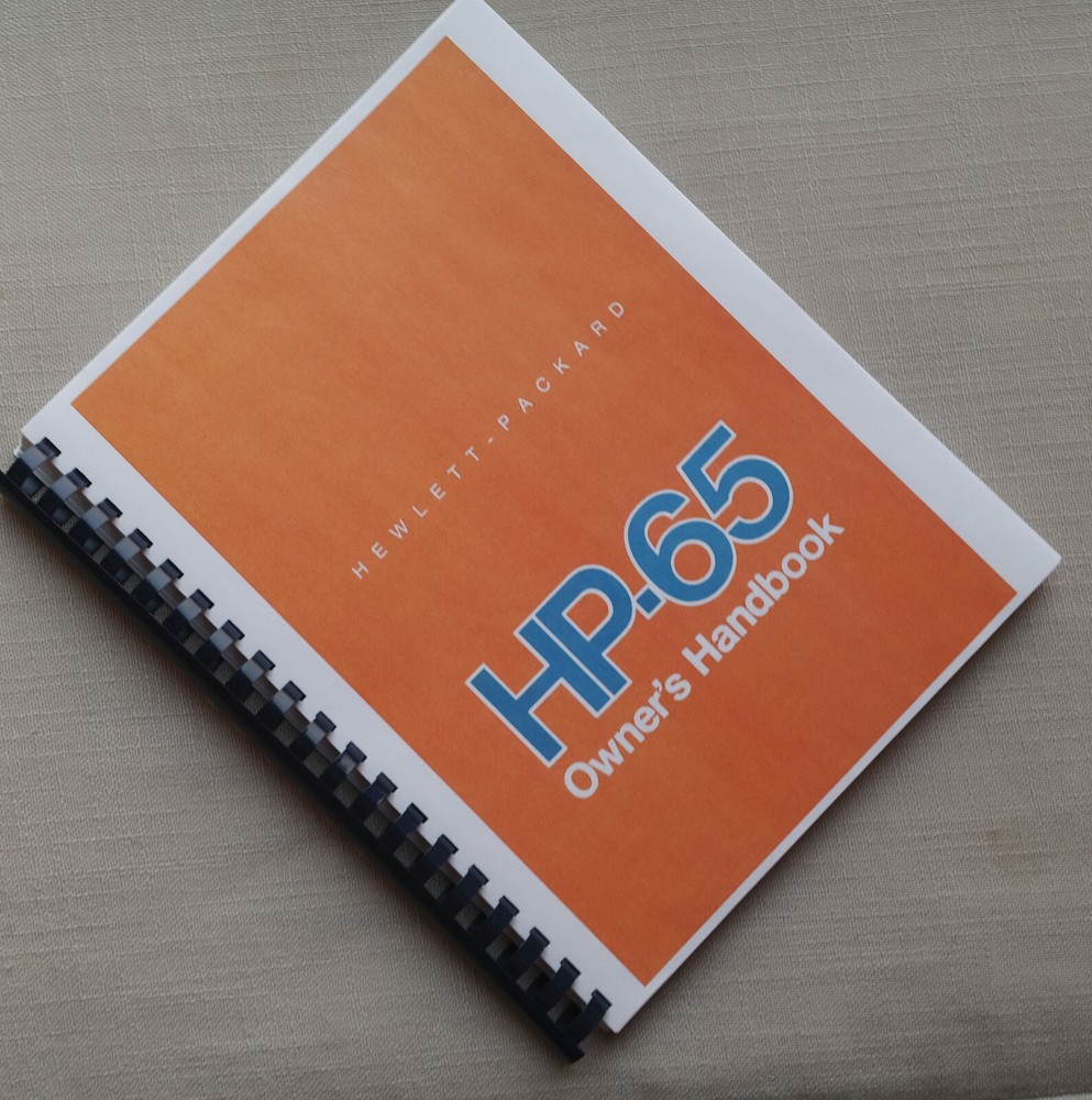 Manual for Hewlett Packard HP 65 Calculator