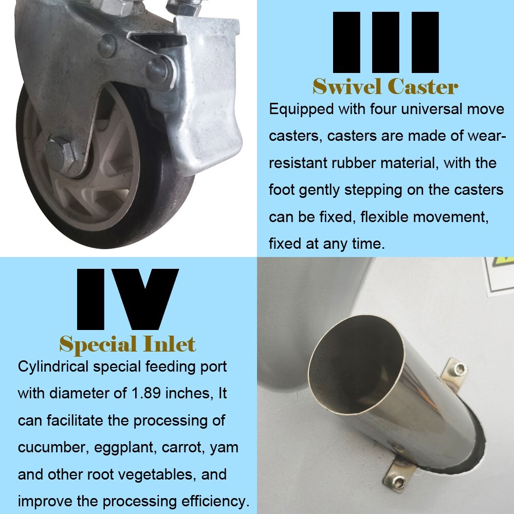 Slicing/Shredding/Dicing Dual Head Variable Frequency Fruit & Vegetable Cutter