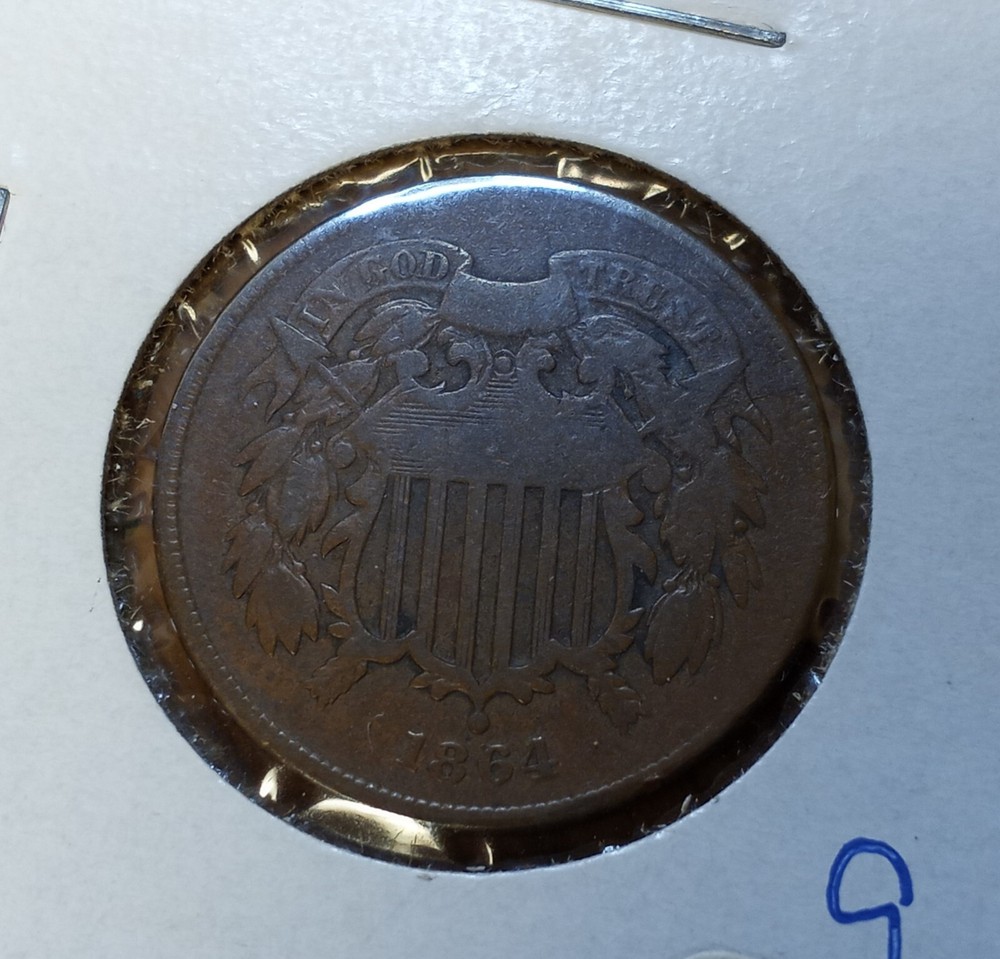2 - 1864 Large Motto 2 Cent Pieces