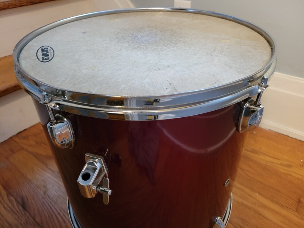 🔥🔥16” Floor Tom & 14" Mount Tom Maroon Check 📸 🔥🔥