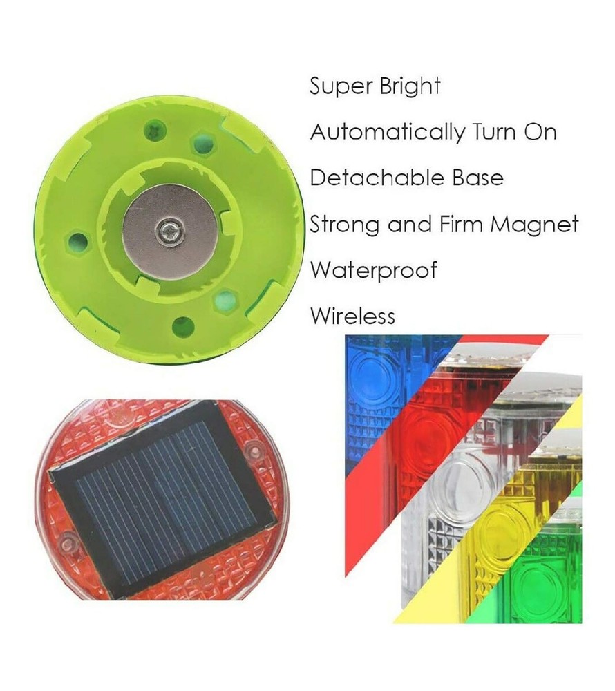 Solar Strobe Warning Light, with Strong Magnetic Base High Bright LED Flashin...