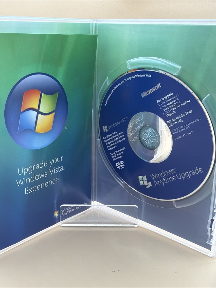Microsoft Windows VISTA Anytime Upgrade Disc DVD For PC