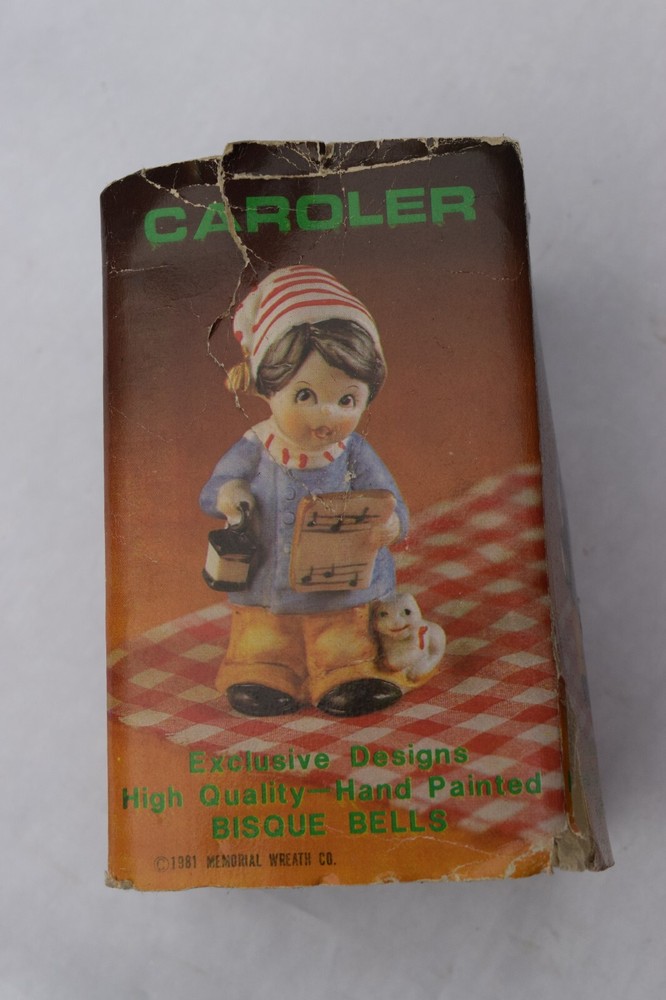 Hand Painted High Quality Bisque Bell Caroler 1981