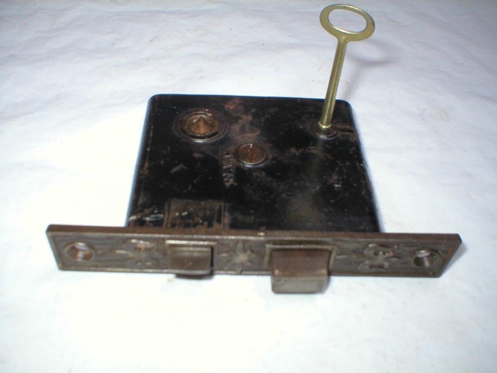 Antique Victorian Flore De Lise Decorative Mortise Lock