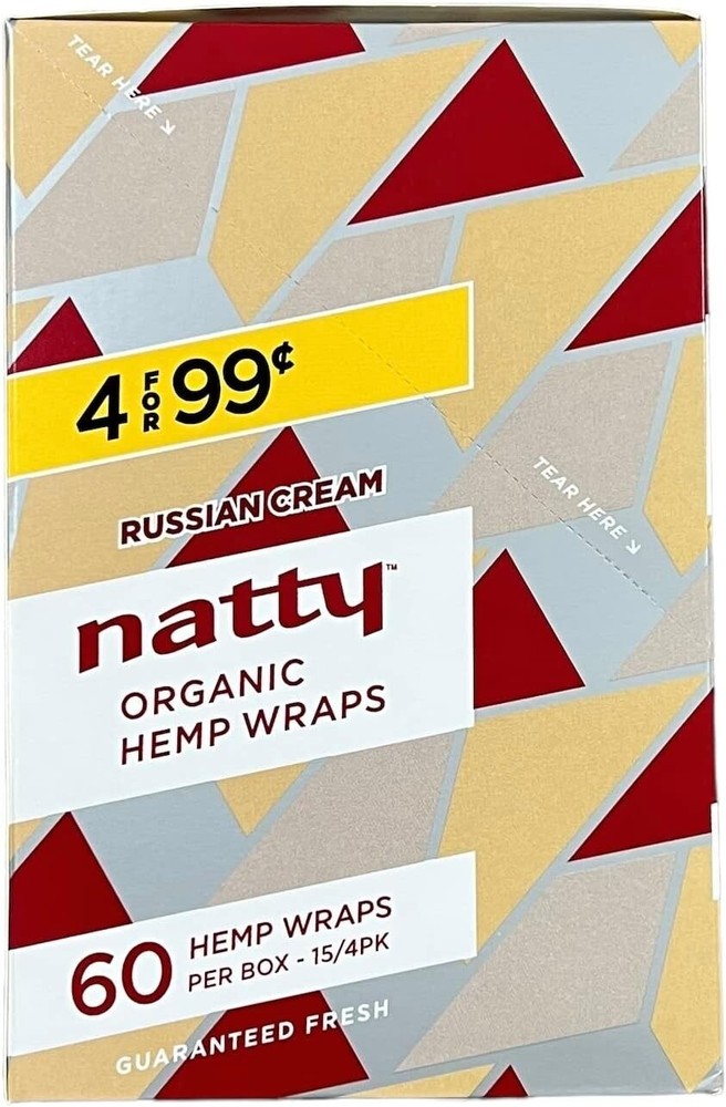 Natty Full Width Wraps 15 Packs Per Box 4 Wraps Per Pack (Russian Cream)