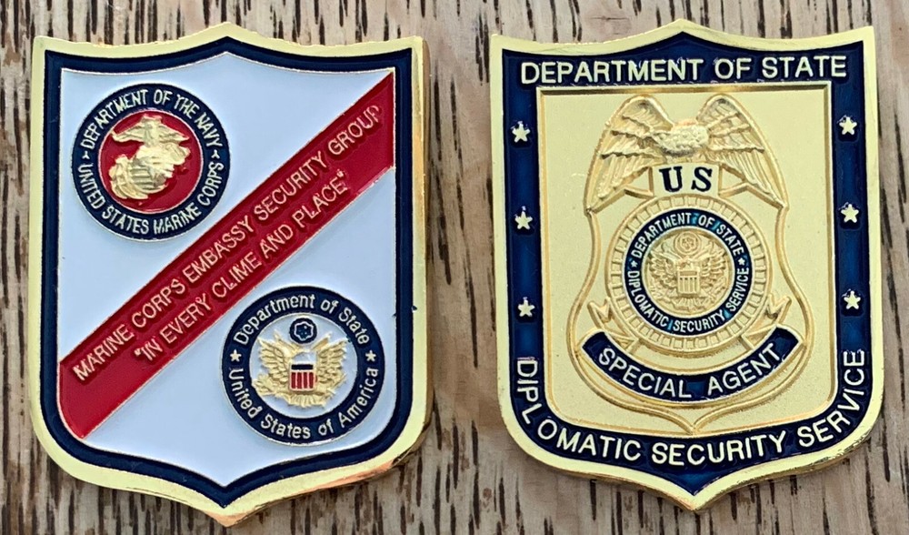 USMC MSG Det Marine Corps Embassy Security Guard Challenge Coin - Diplomatic DSS