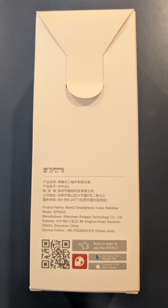 Snoppa ATOM 2 Foldable Smartphone Gimbal 3-Axis Auto Handheld Stabilizer