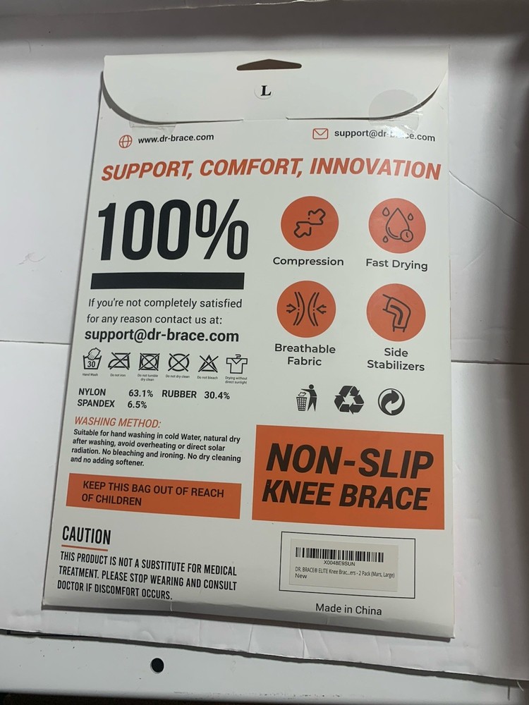 Dr. Brace Compression Sleeve 2 Pack Knee Brace With Side Stabilizers-Various...