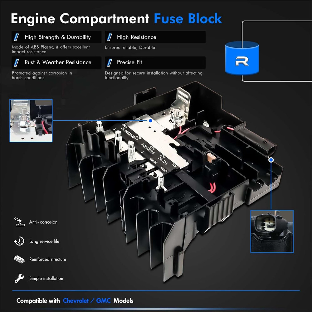 84646133 Battery Distribution Engine Compartment Fuse Block Fit for Chevy Silver