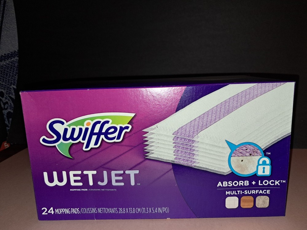 Swiffer WetJet Mopping Pads 24 Pack Multi-Surface Absorb + Lock Strip