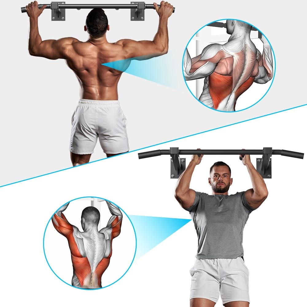 Wall Mount Pull Up Bar, Joist Mount Pull Up Bar, Beam and Rafter Mounted Chin Up