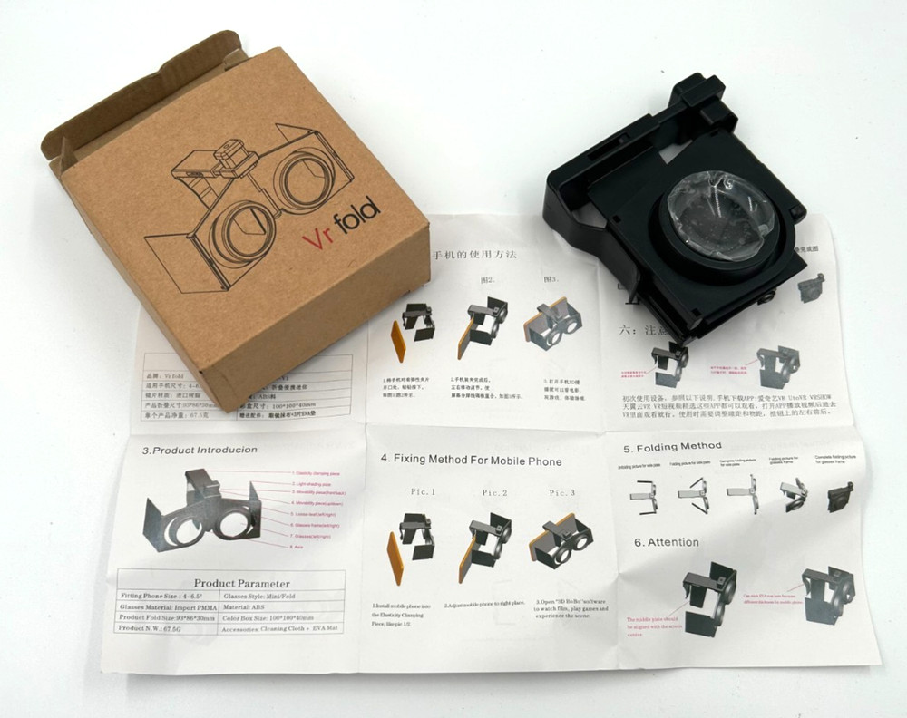 VRFOLD Folding VR Glasses 3D Virtual Reality for mobile phones