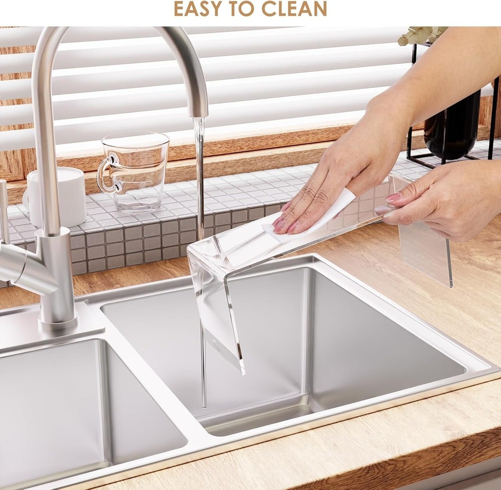 2 Set Large Acrylic Risers, 8 Pcs Rectangular Clear Acrylic Display Stand, Di...