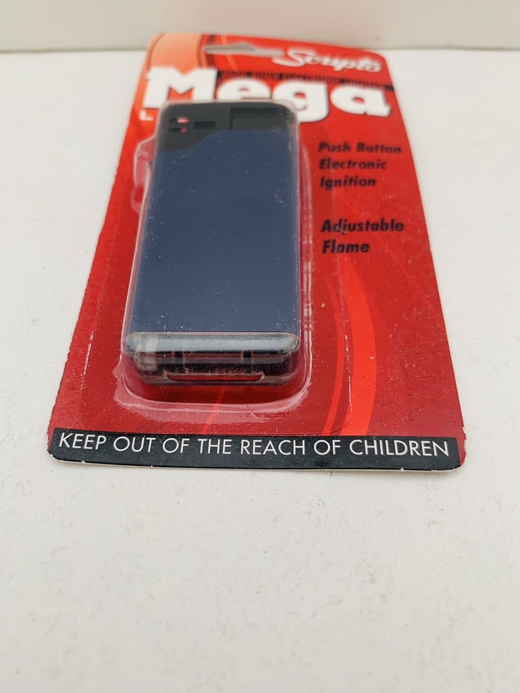 Scripto Wide Body Electronic Mega Lighter w/ Adjustable Flame *Blue Color*