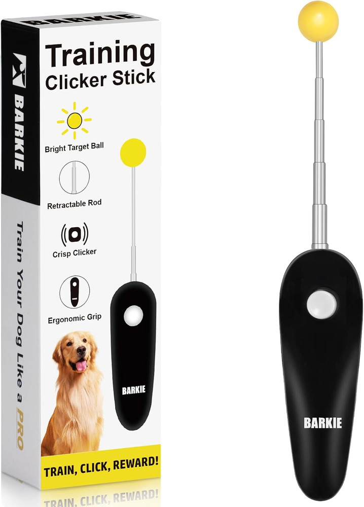 Dog Training Clicker with Target Stick – Portable & Retractable Trainer with Com