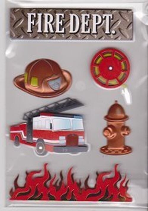 3-d Fire Dept Stickers by Lapetites