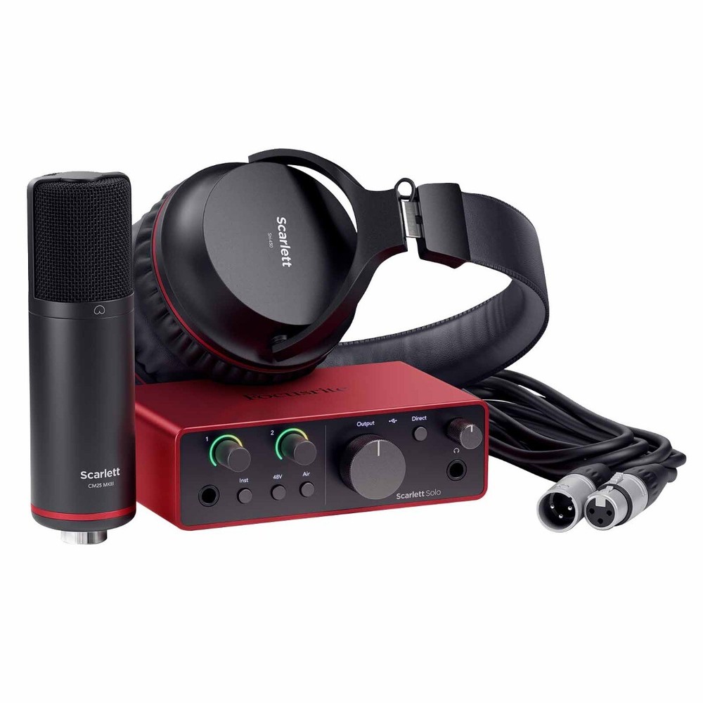 Focusrite Scarlett Solo Studio 4th Gen USB Audio Interface Recording Bundle Pack