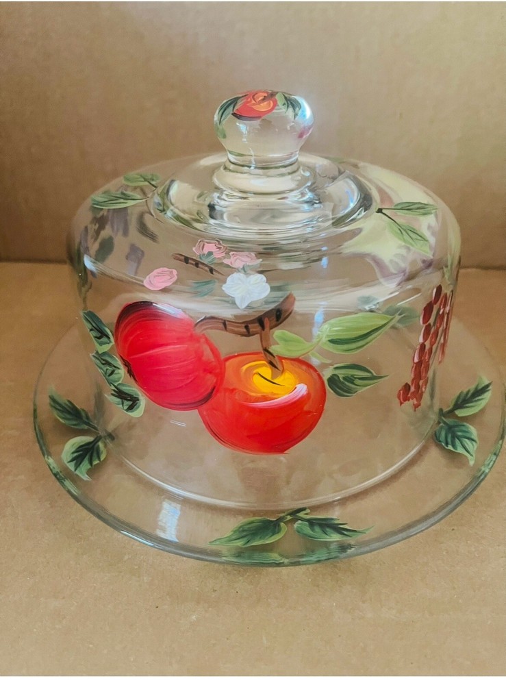 Home Essential Hand Painted Cake , Cheese, Dome and Plate