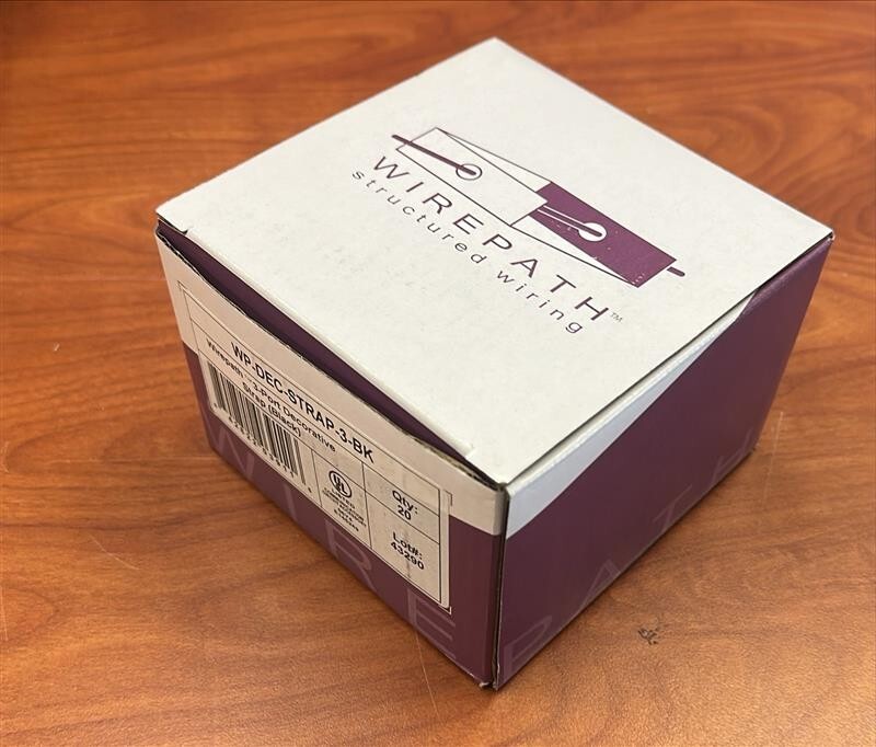 Wirepath WP-DEC-STRAP-3-BK 3-port decor strap black box of 20