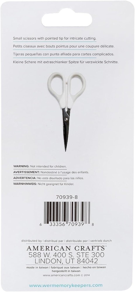 We R Memory Keepers Basic Tools-Precision Scissors, 5" - 4 Pack